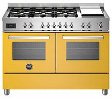 תנור חשמלי כפול וכיריים גז עם פלנצ'ה בגימור זהב - Bertazzoni PRO12 6G 2E GI T תנור חשמלי כפול וכיריים גז עם פלנצ'ה בגימור זהב - Bertazzoni PRO12 6G 2E GI T